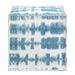 Dakota Fields Oga Frity 19" Square Ikat Cube Ottoman Cotton in Blue/White | 18 H x 19 W x 19 D in | Wayfair FE83D1C716B743C59552F735079ACE94