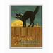 The Holiday Aisle® 'A Merry Halloween Black Cat Fence Seasonal Holiday Design' by Daphne Polselli - Graphic Art Print in Brown | Wayfair