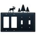Village Wrought Iron Moose & Pine Trees 4-Gang Toggle Light Switch/Rocker Combination Wall Plate in Black | 8 H x 8.25 W x 0.17 D in | Wayfair