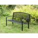 Alcott Hill® Barty Patio Lawn Steel Park Bench Metal in Black | 34 H x 50 W x 24.5 D in | Wayfair F610527852244FBBAE3B7828226DD7EE