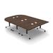 The Twillery Co.® Albin 9 Person Conference Meeting Tables 3 piece Complete Set Wood/Metal in Brown | 30 H x 120 W x 80 D in | Wayfair