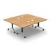 The Twillery Co.® Albin 12 Person Conference Meeting Tables w/ 12 Chairs Complete Set Wood/Metal in Brown | 30 H x 80 W x 80 D in | Wayfair