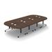 The Twillery Co.® Albin 12 Person Conference Meeting Tables 4 piece Complete Set Wood/Metal in Brown | 30 H x 160 W x 80 D in | Wayfair