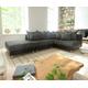 DELIFE Ecksofa Clovis Schwarz mit Hocker Ottomane Rechts Modular, Design Ecksofas, Couch Loft, Modulsofa, modular