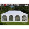 Dancover - Faltzelt Faltpavillon Wasserdicht FleXtents Steel 4x8m Weiß, mit - Weiß