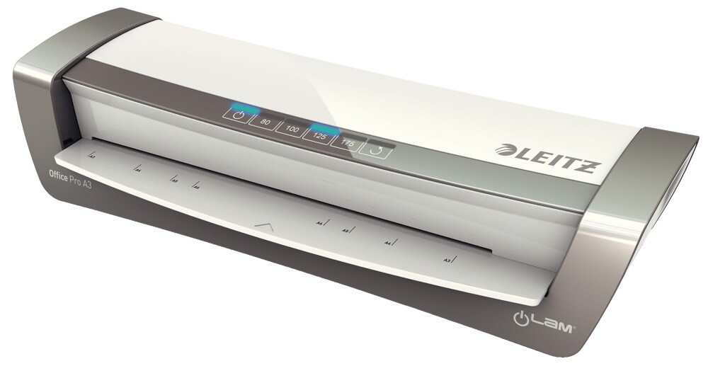 Leitz A3/A4/A5/A6 Laminiergerät Office Pro, Für 80 bis 175 mic Laminierfolien, inkl. Laminierfolien Starterkit, schnelles Laminieren, für Büro