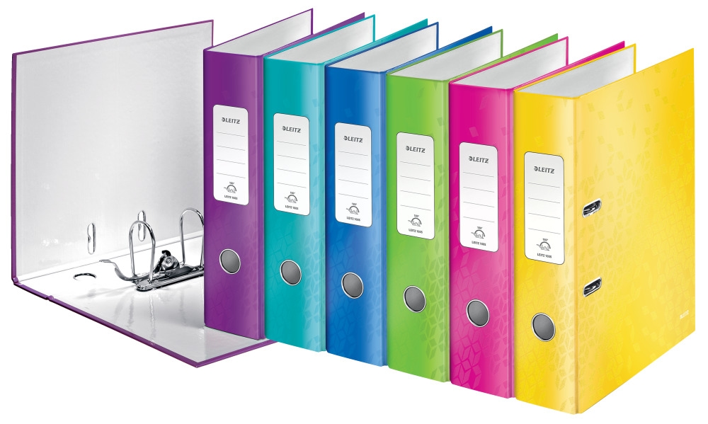 LEITZ Ordner WOW, 180 Grad, DIN A4, 80 mm, farbig sortiert Image