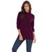 Plus Size Women's Fine Gauge Drop Needle Mockneck Sweater by Roaman's in Dark Berry (Size 4X)