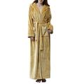 Women Thick Fluffy Dressing Gown Hood Winter Nightdress Dressing Gown Yellow