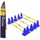 Kosma Pack of 15Pc Multi-functional and Adjustable Agility Hurdle set - 10Pc Traffic Cones 9" with 12 holes Blue colour, 5Pc Yellow Hurdle Poles 40 Inch Length- in carry bag