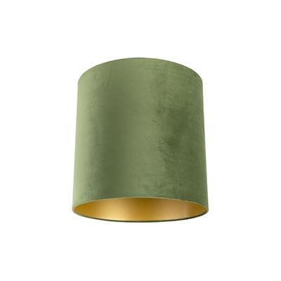 Velour-Lampenschirm grün 40/40/40 mit goldener Innenseite Image