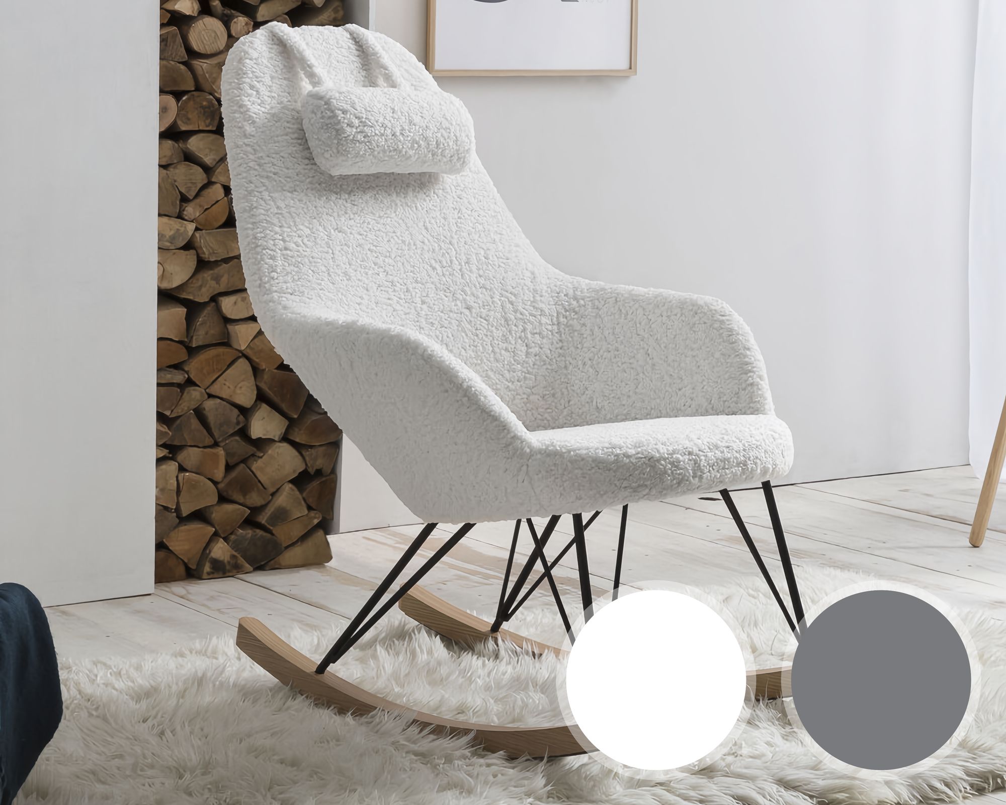 SalesFever »Alma« Schaukelstuhl grau / B 67 x H 107 x T 105 cm