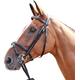 John Whitaker BR077 Barton Flash Leather Bridle with Rubber Reins Pony Size Havana