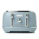 Haden Highclere Blue Toaster 4 Slice - Adjustable Browning Control - Removable Crumb Trays - Easy To Clean 4 Slice Toaster - Cord Storage - Durable Stainless Steel Toaster