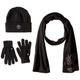 Timberland Herren Double Layer Scarf, Cuffed Beanie & Magic Glove Gift Winter-Zubehr-Set, schwarz, Einheitsgröße