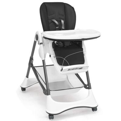 Costway A-Shaped High Chair with 4 Lockable Wheels...