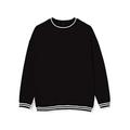 Build Your Brand Mens BY104-College Crew Pullover Sweater, Black/White, 5XL