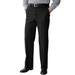 Men's Big & Tall Relaxed Fit Wrinkle-Free Full Elastic Plain Front Pants by KingSize in Black (Size 62 38)