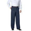 Men's Big & Tall WRINKLE-FREE PANTS WITH EXPANDABLE WAIST, WIDE LEG by KingSize in Navy (Size 62 38)