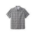 Men's Big & Tall Short-Sleeve Plaid Sport Shirt by KingSize in Black Plaid (Size 2XL)