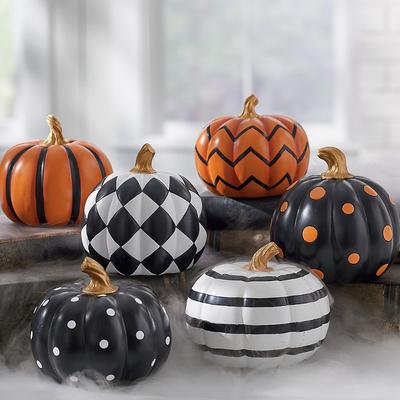 Mini Designer Pumpkins, Set Of Three - Orange - Grandin Road