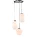 Elegant Lighting Gene 17 Inch 3 Light Multi Light Pendant - LD2269BK