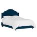 Nail Button Notched Bed by Skyline Furniture in Premier Navy (Size KING)