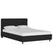 Twill Upholstered Platform Bed by Skyline Furniture in Twill Black (Size KING)