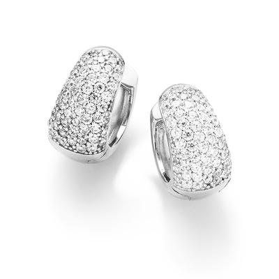 Giorgio Martello Milano - Creolen mit weißen Zirkonia, Silber 925 1 ct Silber Damen (98.99 € / 1 ct)
