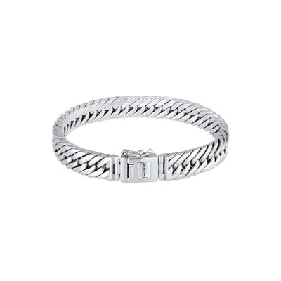KUZZOI Gliederarmband Kastenverschluss Unisex 925 Silber 19 Herren