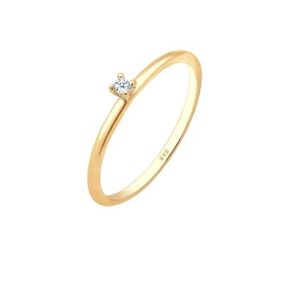 Elli DIAMONDS - Verlobung Solitär Diamant (0.015 ct.) 585 Gelbgold Ringe 1 ct Damen