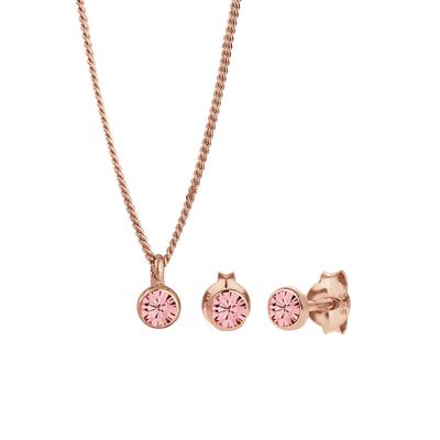 Elli Basic Elegant Kristalle 925 Silber Rosa Damen