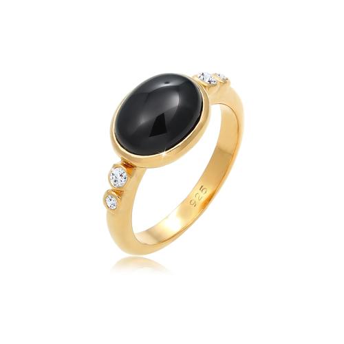 Elli PREMIUM Cocktailring Onyx Topas Edelsteine 925 Silber 58 Damen