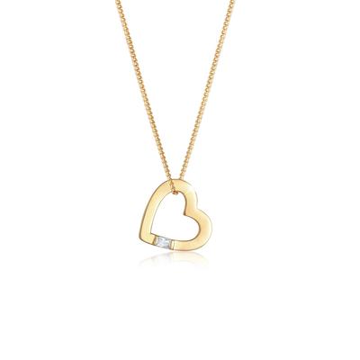 Elli - Herz-Anhänger Zirkonia Kristall Liebe 925 Silber Ketten 1 ct Damen (59.99 € / 1 ct)