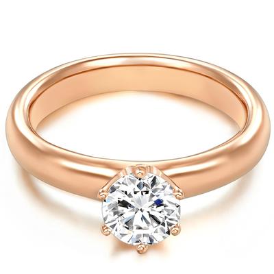 Trilani - Ring Sterling Silber Zirkonia in Roségold Ringe 1 ct Damen