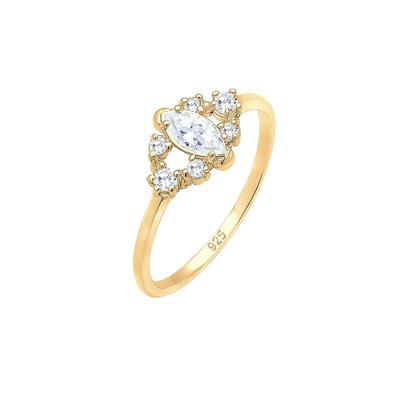 Elli - Valentin Floral Zirkonia Kristalle 925er Silber Ringe 1 ct Damen