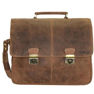 Greenburry - Vintage Aktentasche Leder 42 cm Laptopfach Laptoptaschen 1 ct Braun Herren