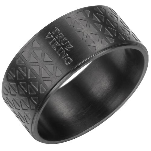 True Rebels - Ring Edelstahl in Schwarz Ringe Herren