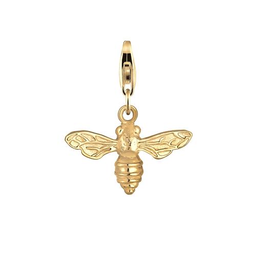 Nenalina - Nenalina Charm Anhänger Bienchen Trend Bee 925 Silber vergoldet Charms & Kettenanhänger 1 ct Damen