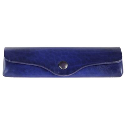 Mika Brillenetui Leder 15 cm blau Violett Image