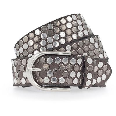 b.belt - Nietengürtel Leder Gürtel 1 ct Braun Damen