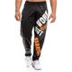 nobranded Men's Pants Fitness Plus Size Printed Hip-hop Drawstring Elasticated Waist Jogging Bottoms Running Trousers with Pockets Black