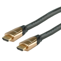 ROLINE 4K PREMIUM HDMI Ultra HD Kabel mit Ethernet, ST/ST, schwarz, 7,5 m Image