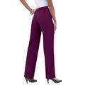 Plus Size Women's Classic Bend Over® Pant by Roaman's in Dark Berry (Size 38 W) Pull On Slacks