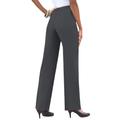 Plus Size Women's Classic Bend Over® Pant by Roaman's in Dark Charcoal (Size 38 W) Pull On Slacks