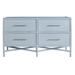 David Francis Furniture Venice Collection 4 Drawers 54" W Double Dresser Wood/Wicker/Rattan in Blue | 32 H x 54 W x 20 D in | Wayfair