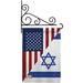 Breeze Decor US Israel Friendship GF 2-Sided Polyester 19 x 13 in. Flag Set in Blue/Gray | 18.5 H x 13 W x 1 D in | Wayfair
