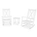 POLYWOOD® Braxton 3-Piece Porch Rocking Outdoor Chair Set Plastic in White | Wayfair PWS473-1-WH