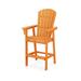 POLYWOOD® Nautical Curveback Adirondack Outdoor Bar Chair Plastic in Orange/Yellow | 54.38 H x 28.25 W x 30.5 D in | Wayfair ADD612TA