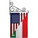 Breeze Decor US Italian Friendship 2-Sided Polyester 19 x 13 in. Flag Set in Blue/Gray/Red | 18.5 H x 13 W x 1 D in | Wayfair